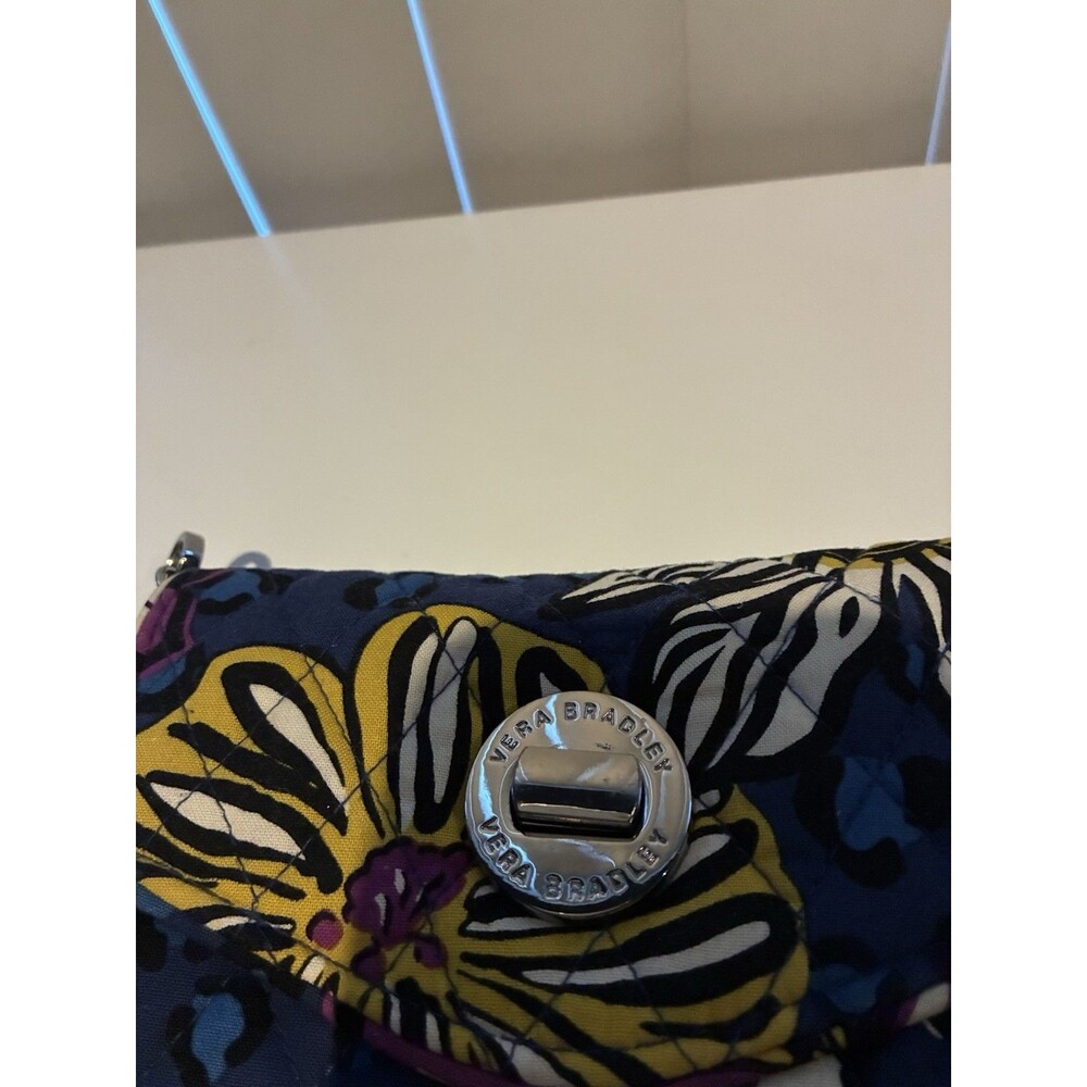 Vera Bradley Blue and Purple Turnlock Wallet/ Excellent Use Condition/preowned